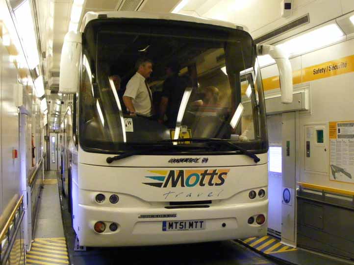 Motts Volvo B10M Jonckheere Mistral on board Eurostar MT51MTT